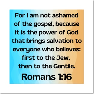 Bible Verse Romans 1:16 Posters and Art